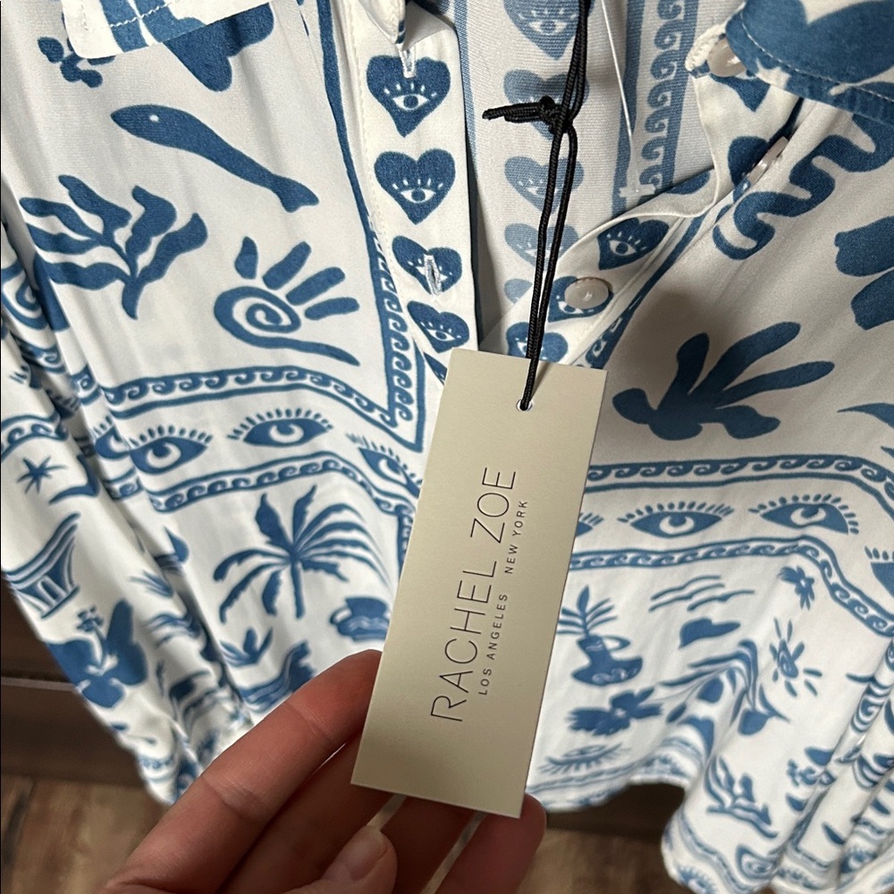 Rachel Zoe Blue and White Blouse - Picture 2 of 4